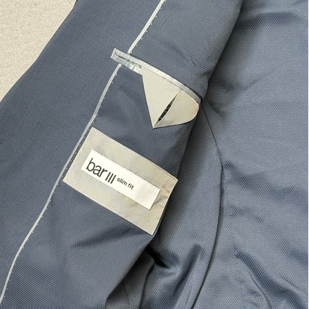 Bar III Men's Slim-Fit Wool-Blend Solid Suit Jacket, blue 38R $450 - Picture 10 of 13